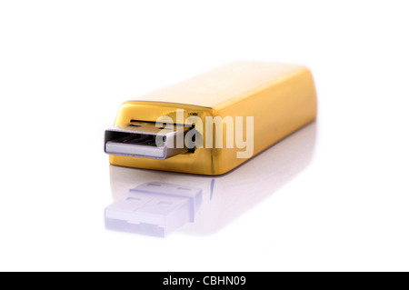 gold flash drive like bar of gold Stock Photo