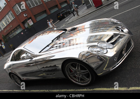 Mercedes SLR Brabus car, viewed here in Great Portland Street, London. Stock Photo