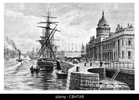 The Custom House neoclassical 18th century Dublin Ireland Department Environment Heritage Local Government River Liffey Custom Stock Photo