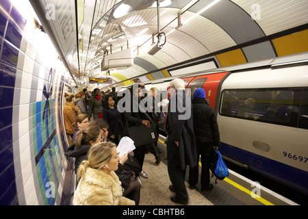 busy crowded bond street london underground station england united kingdom uk Stock Photo