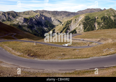 Hairpin Bends or Hairpin Turns on the Route de la Bonette, one of the Highest Roads in Europe, French Alps, France Stock Photo