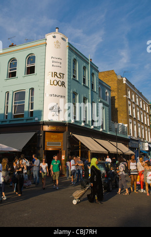 Portobello Road street during Saturday market Notting Hill district London England UK Europe Stock Photo