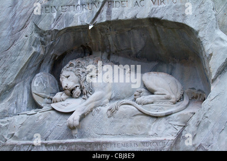 lion monument in Lucerne,Swiss Stock Photo