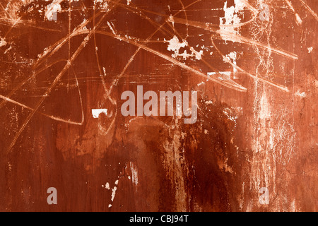 Great background for design works, made from a old orange wall with scratches Stock Photo