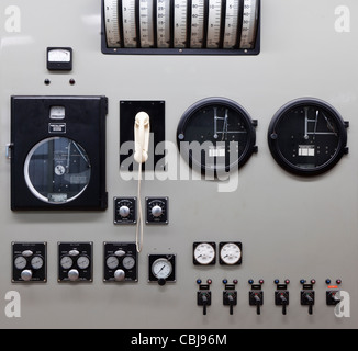 Control panel.Toppstodin-Old Reserve Power Station, Reykjavik, Iceland Stock Photo