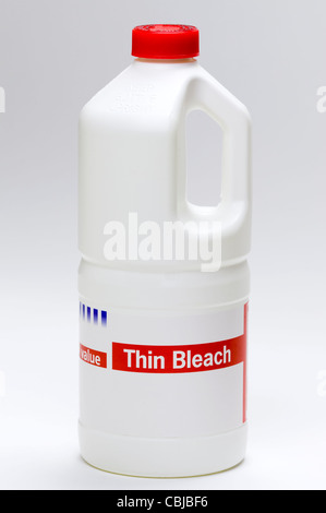 a plastic bottle of bleach