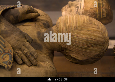 Egyptian Mummy at The Louvre Museum, Paris, France Stock Photo