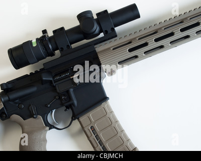 Standard US Army AR-15 Assault rifle fitted with barrel bipod ...