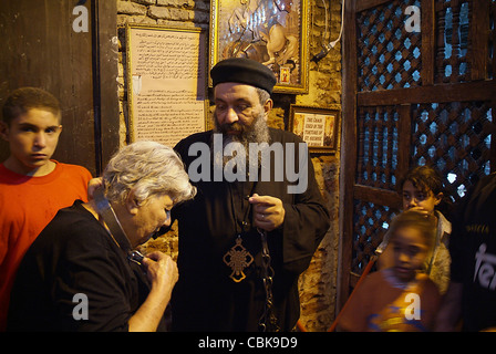 The Churches, streets and cemeteries of Coptic Cairo, the oldest  inhabited area of Cairo, where the Holy family took refuge. Stock Photo