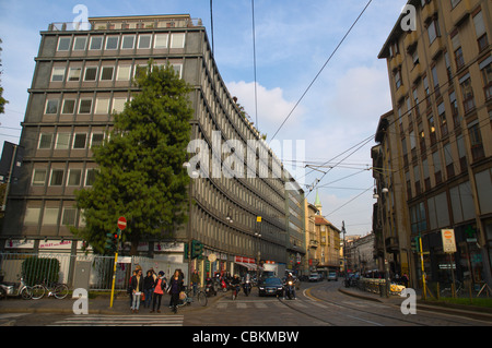 Via Torino street central Milan Lombardy region Italy Europe Stock Photo