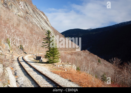 Site of the Mt. Willard Section House along the Maine Central Railroad in the New Hampshire White Mountains Stock Photo