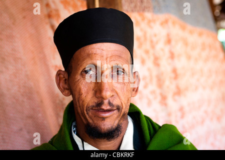Portrait of an Orthodox Christian Priest at Ura Kidane Meret, Monastery on Lake Tana near Bahir Dar, Northern Ethiopia, Africa. Stock Photo