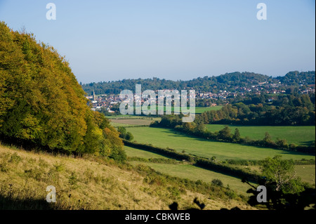 Ranmore Hill facing Dorking Town in Surrey in Autumn on the North Downs Stock Photo