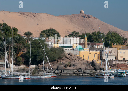 Nubian village on Elephantine Island at Aswan, Egypt Stock Photo