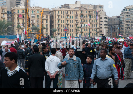 Peaceful mass demonstration by Muslim Brotherhood supporters in Tahrir Square, Cairo, on 18 November 2011 Stock Photo
