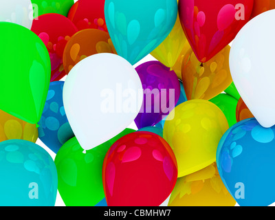 many colored balloons forming a bright background wallpaper image Stock Photo