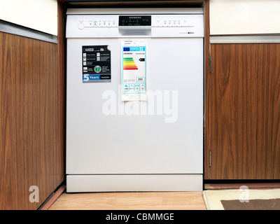 Labels On New Siemens Dishwasher Just Installed Stock Photo