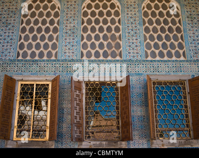 Mosaic and windows at Topkapi Palace Istanbul Turkey Stock Photo
