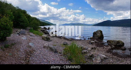 Looking across Loch Ness from Dores, morning, Inverness, Highland Region, Scotland Stock Photo