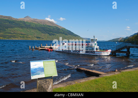 Cruise boat at Tarbet Pier, Loch Lomond, Scotland. Stock Photo