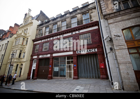 Disused Strand Underground Station, a spur of the Piccadilly Line which served the West End Theatres at Aldwych, London, UK Stock Photo