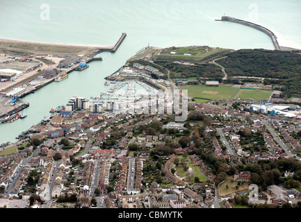 Aerial view of Newhaven Sussex, England Stock Photo
