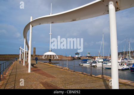 Whitehaven busy harbour and marina, Cumbria, England Stock Photo