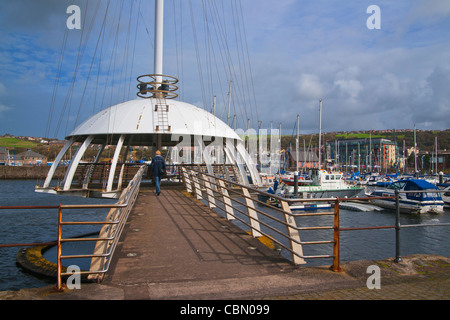 Whitehaven busy harbour and marina, Cumbria, England Stock Photo