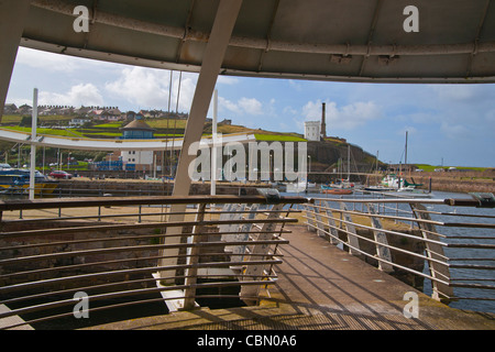 Whitehaven busy harbour and marina, Cumbria, England Stock Photo