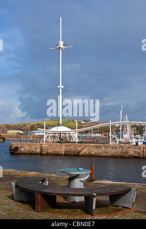 Whitehaven busy harbour and marina, Cumbria, England Stock Photo