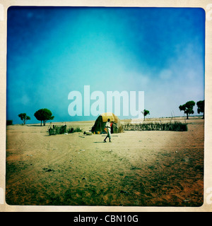 Aqal Soomaali, Somali Hut In The Lughaya Area Somaliland Stock Photo