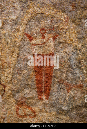 Laas Geel Rock Art Caves, Paintings Depicting Human Beings Somaliland Stock Photo