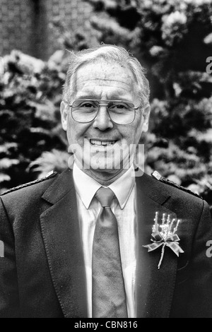 Traditional Kilt on older man at wedding at Glasgow Scotland Stock Photo