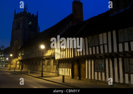 The Almshouses and Guild Chapel, Stratford-upon-Avon, England, UK Stock Photo