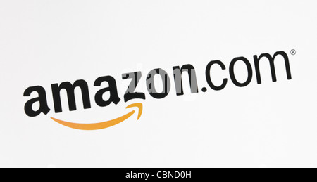 The Amazon.com logotype on a monitor screen. Stock Photo