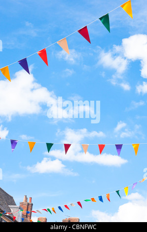 Summer festival bunting in an english town Stock Photo