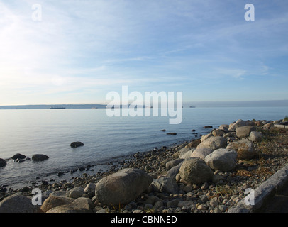 North pacific shore, beach, stones sky scenery Stock Photo