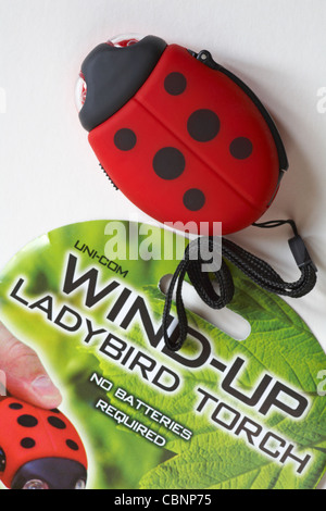 Uni-com wind-up ladybird torch on white background Stock Photo