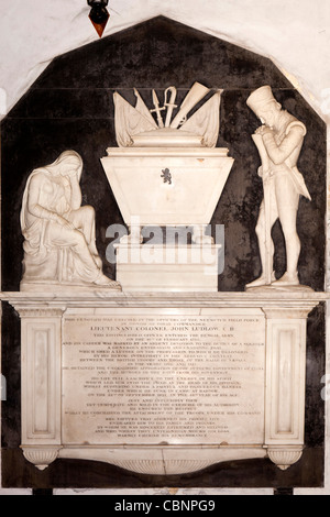 India, West Bengal, Kolkata, St Mary’s Church, 1821 Neemutch Field Force commander John Ludlow memorial Stock Photo