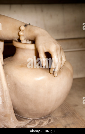 India, West Bengal, Kolkata, St Mary’s Church, Alexander Colvin memorial sculpture, Indian woman’s hand Stock Photo