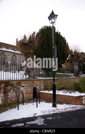 A cast iron lamp standard, Odiham, Hampshire, England Stock Photo