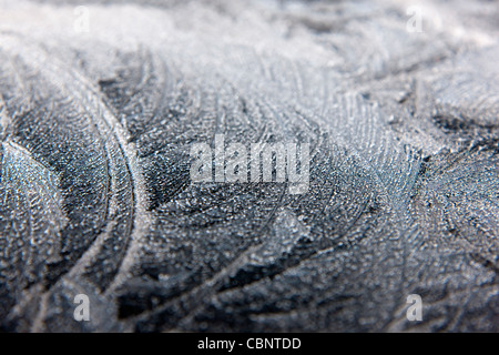 occurring crystalline inorganic solid Ice crystals Frost on a window pane frozen water transparent opaque Stock Photo