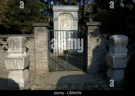 The tombs of the Jesuit missionaries Matteo Ricci(M), Ferdinand Verbiest(L) and Johann Adam Schall von Bell in Beijing, China. Stock Photo