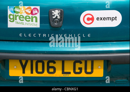 An electric car at Bedzed the UK's largest eco village Beddington London UK Stock Photo