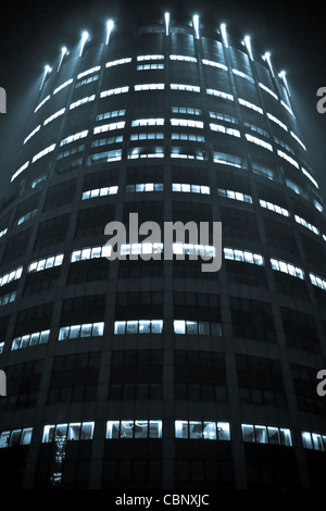photo of the office building at night Stock Photo