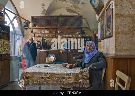 Cafe at Gumruk Han in old bazaar ,Sanliurfa, Turkey,South Eastern Anatolia Stock Photo