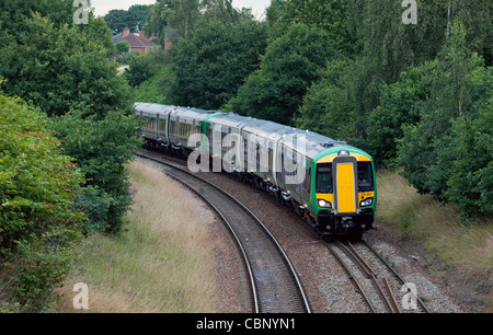 The Bombardier 172 in London Midland livery. The trains are made by Derby based manufacturer Bombardier Stock Photo