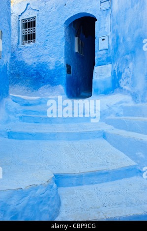 Traditional blue washed medina of  Chefchaouen, Rif region. Morocco.North Africa. Stock Photo