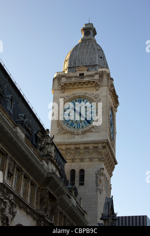 clock tower, Gare de Lyon railway station, Paris, France Stock Photo