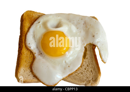 A Fried Egg On A Slice Of Toast Stock Photo